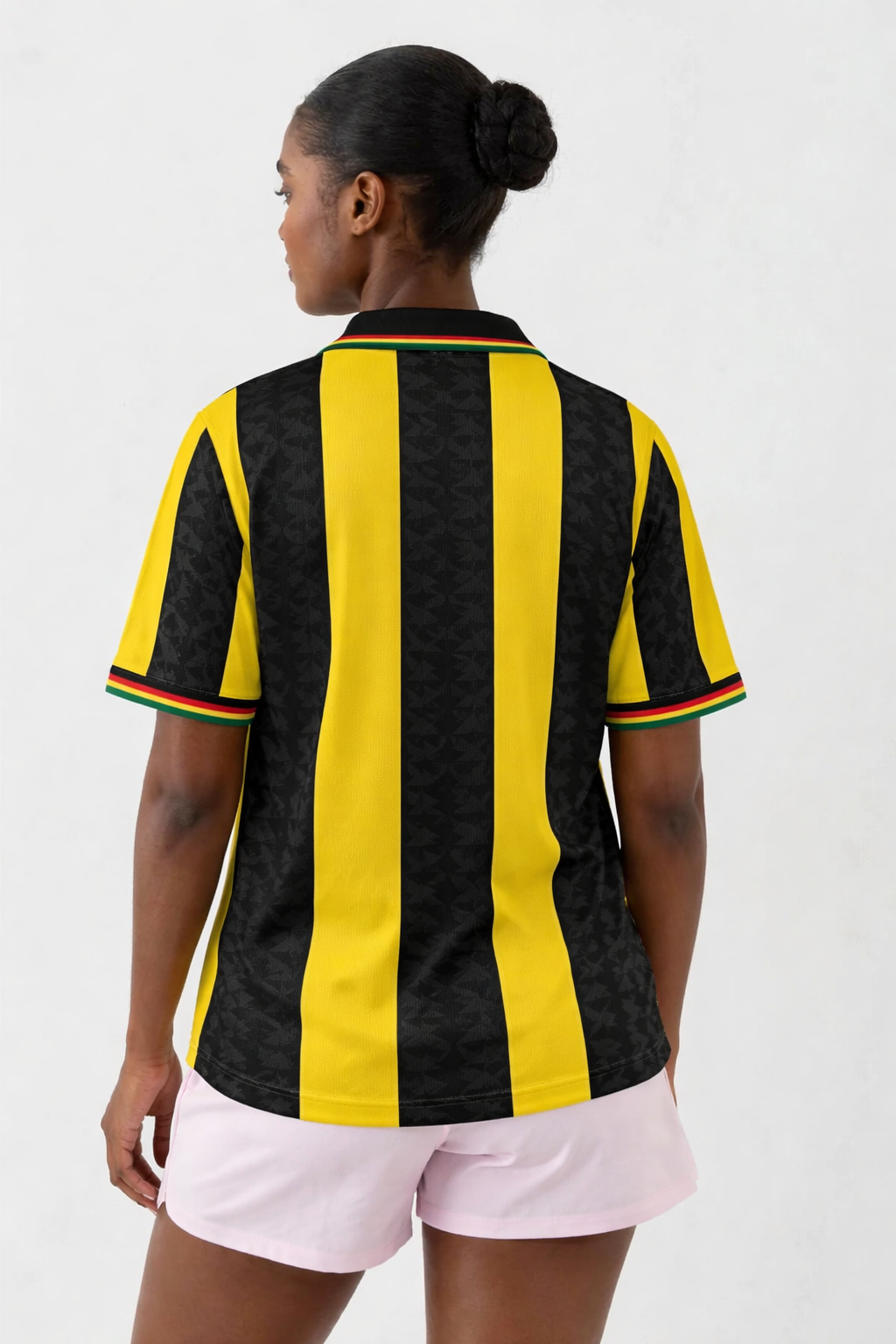 Sankofa Black and Yellow striped Ghana Retro Jersey