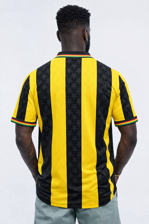 Sankofa Black and Yellow striped Ghana Retro Jersey